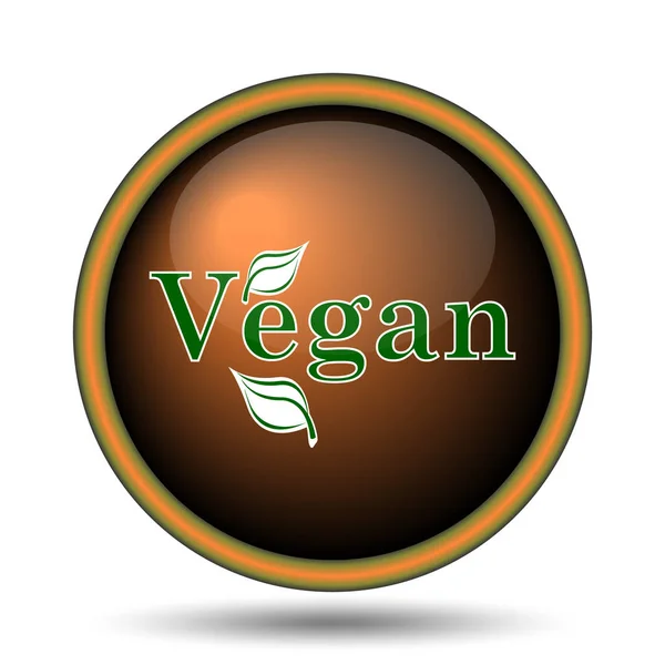 Vegan Ikonen Internet Knappen Vit Bakgrund — Stockfoto