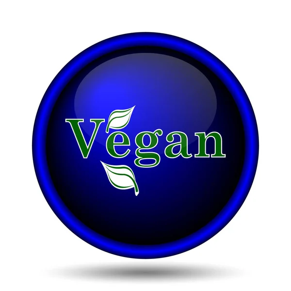 Vegan Ikonen Internet Knappen Vit Bakgrund — Stockfoto