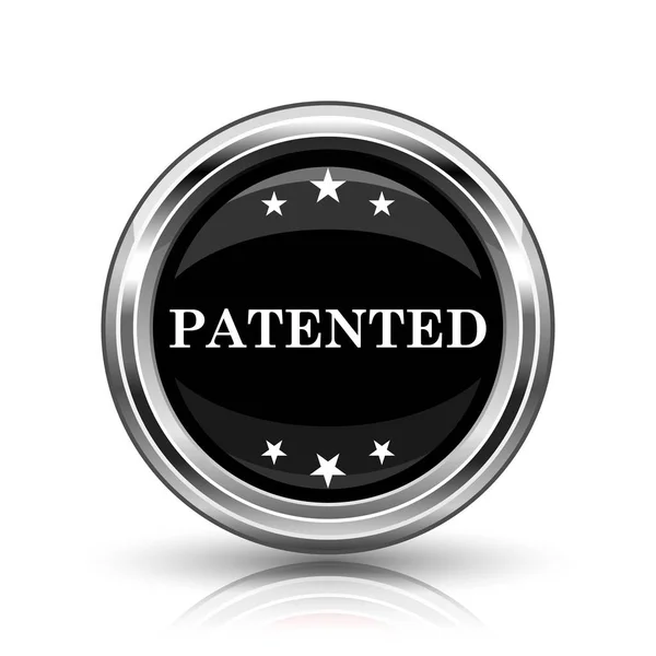 Patenterade Ikonen Metalliska Internet Knappen Vit Bakgrund — Stockfoto