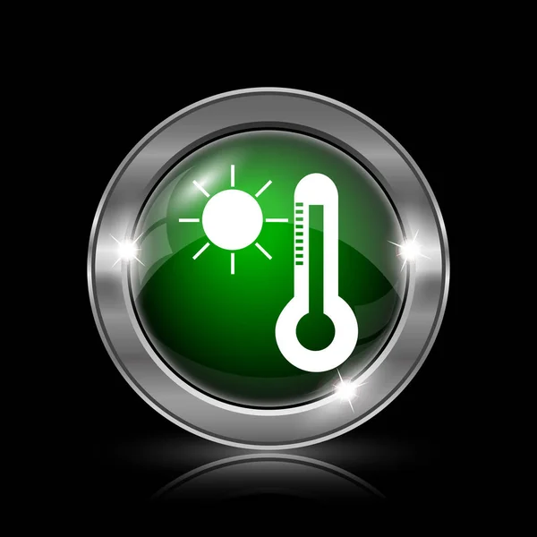 Zon en thermometer pictogram — Stockfoto