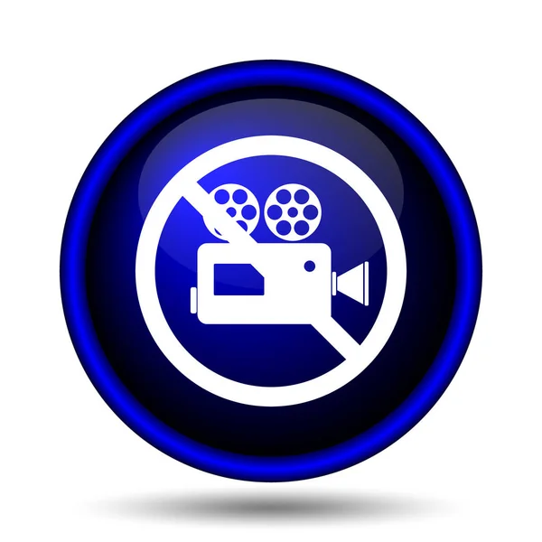 Zakázané Video Kamera Ikona Internet Tlačítko Bílém Pozadí — Stock fotografie