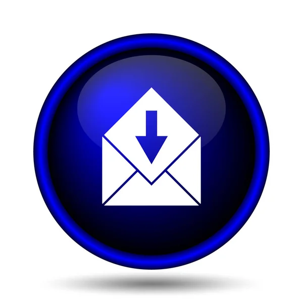 Ontvangen Mailpictogram Internet Knop Witte Achtergrond — Stockfoto