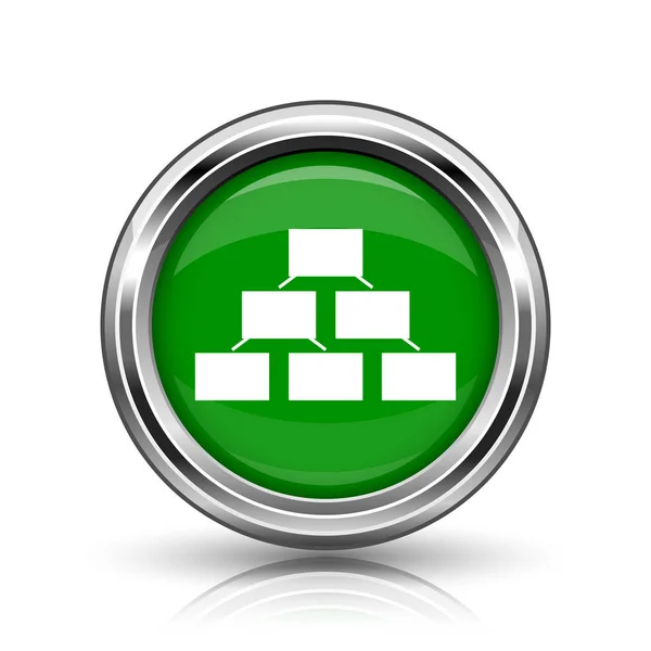 Organizational Chart Icon Metallic Internet Button White Background — Stock Photo, Image