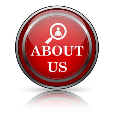 Beyaz zemin üzerine kırmızı parlak simge. Internet düğmesi.