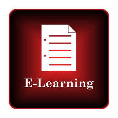 E-öğrenme simgesi. Beyaz arka plan üzerinde Internet düğmesi