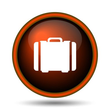 Bavul simgesi. Beyaz arka plan üzerinde Internet düğmesi