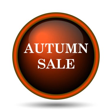 Sonbahar satış simgesi. Beyaz arka plan üzerinde Internet düğmesi