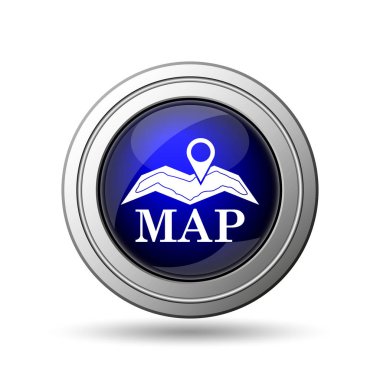 Harita simgesi. Beyaz arka plan üzerinde Internet düğmesi