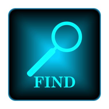 Simgesini bulun. Beyaz arka plan üzerinde Internet düğmesi