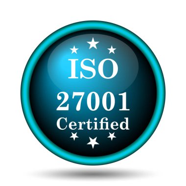 ISO 27001 simgesi. Beyaz arka plan üzerinde Internet düğmesi