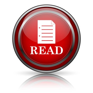 Beyaz zemin üzerine kırmızı parlak simge. Internet düğmesi.