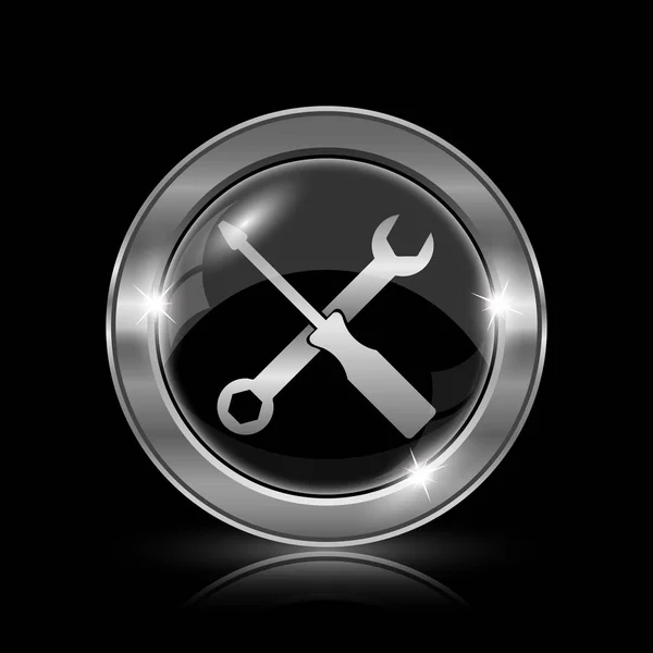 Tools Icon Internet Button Black Background — Stock Photo, Image