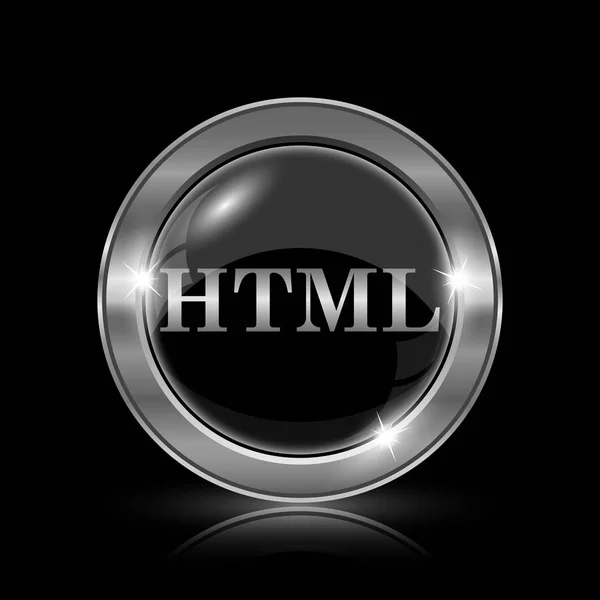 Icono Html Botón Internet Sobre Fondo Negro —  Fotos de Stock