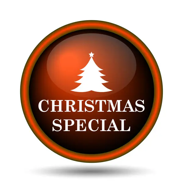 Icona Speciale Natale Pulsante Internet Sfondo Bianco — Foto Stock