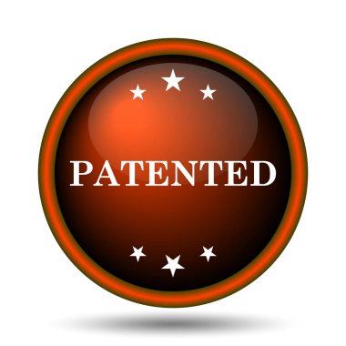 Patentli simgesi. Beyaz arka plan üzerinde Internet düğmesi