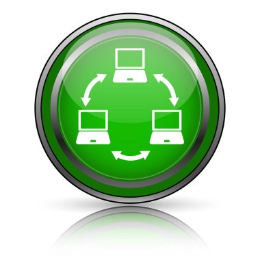 Beyaz arkaplanda parlak simge