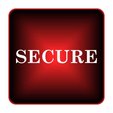 Güvenli simgesi. Beyaz arka plan üzerinde Internet düğmesi