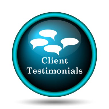 Müşteri referansları simgesi. Beyaz arka plan üzerinde Internet düğmesi