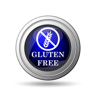 Gluten ücretsiz simge. Beyaz arka plan üzerinde Internet düğmesi