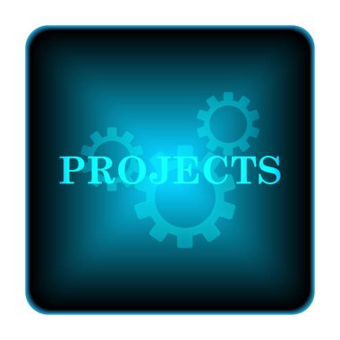 Projeler simgesi. Beyaz arka plan üzerinde Internet düğmesi
