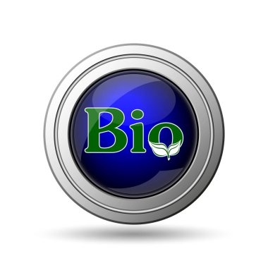 Biyo simgesi. Beyaz arka plan üzerinde Internet düğmesi