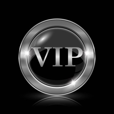 VIP simgesi. Siyah arka plan üzerine Internet düğmesi