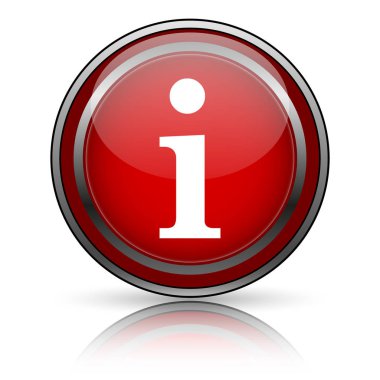 Beyaz zemin üzerine kırmızı parlak simge. Internet düğmesi.