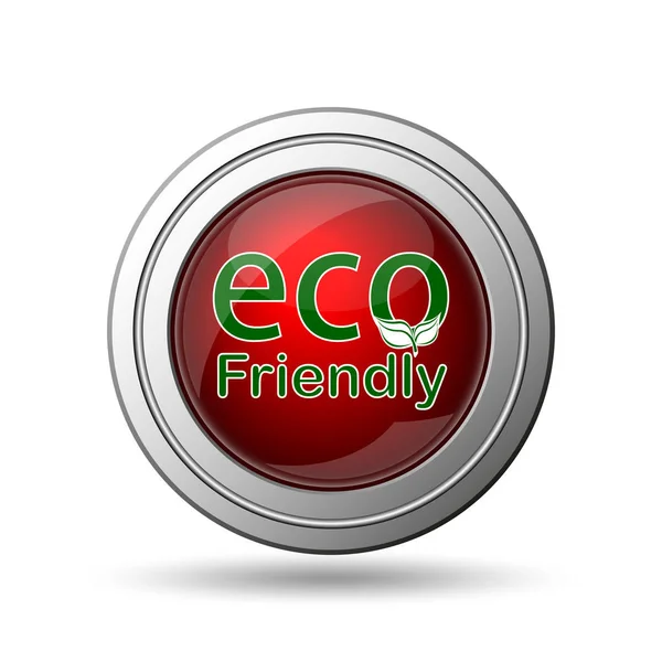 Eco Friendly Pictogram Internet Knop Witte Achtergrond — Stockfoto