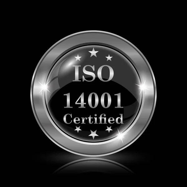 Iso14001 Symbol Internet Taste Auf Schwarzem Hintergrund — Stockfoto