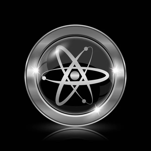 Atoms Icon Internet Button Black Background — Stock Photo, Image