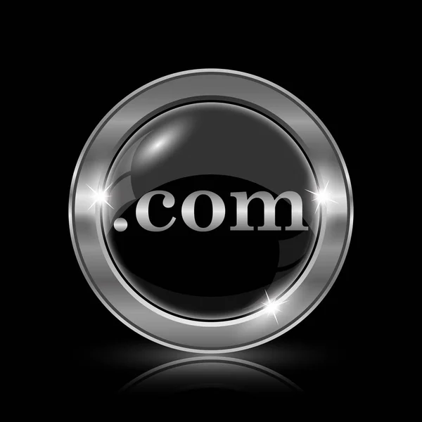 Com Simgesi Siyah Arka Plan Üzerine Internet Düğmesi — Stok fotoğraf