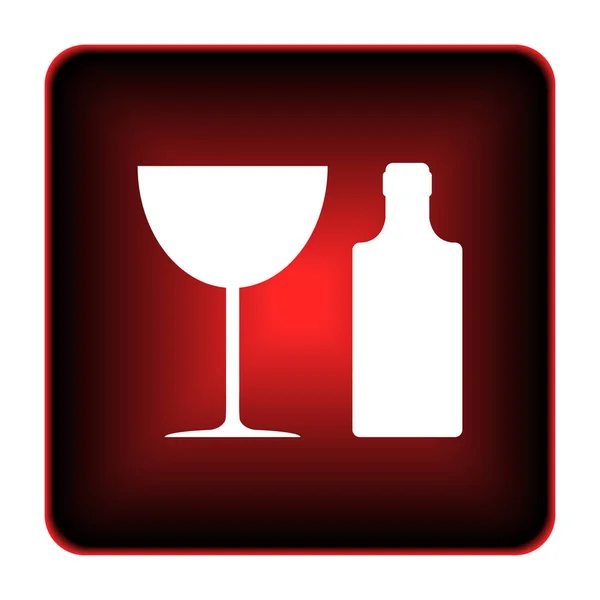 瓶和玻璃图标flaska och glas ikon — Stockfoto