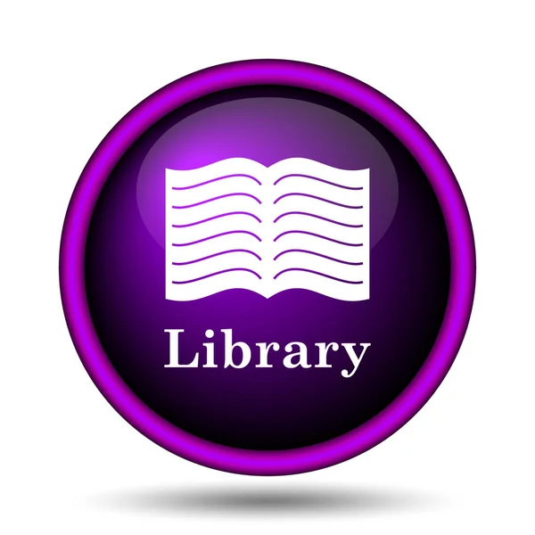 Піктограма Бібліотеки Кнопка Інтернету Білому Тлі — стокове фото