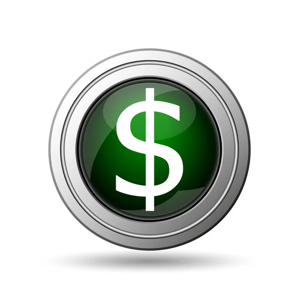 Dollar Icon Internet Button White Background — Stock Photo, Image