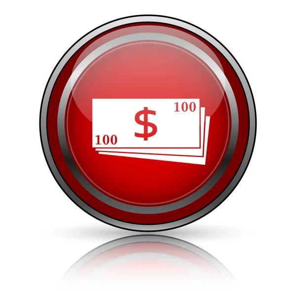 Red Shiny Icon White Background Internet Button — Stock Photo, Image