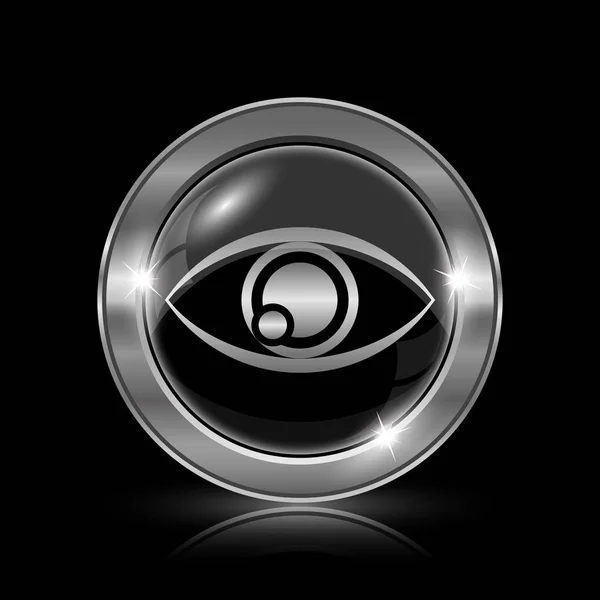 Eye Icon Internet Button Black Background — Stock Photo, Image