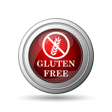 Gluten ücretsiz simge. Beyaz arka plan üzerinde Internet düğmesi