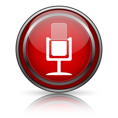 Beyaz zemin üzerine kırmızı parlak simge. Internet düğmesi.