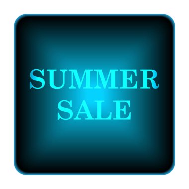 Yaz satış simgesi. Beyaz arka plan üzerinde Internet düğmesi