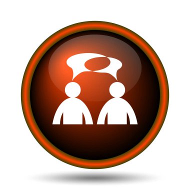 Yorumlar simgesine. Beyaz arka plan üzerinde Internet düğme. -Erkekler balon