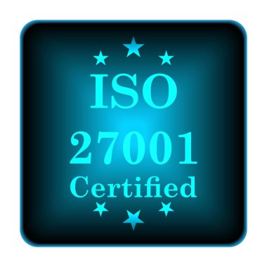 ISO 27001 simgesi. Beyaz arka plan üzerinde Internet düğmesi