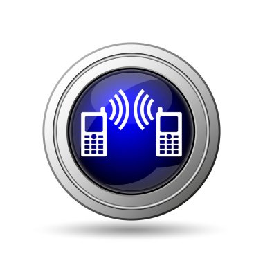 İletişim simgesi. Beyaz arka plan üzerinde Internet düğmesi