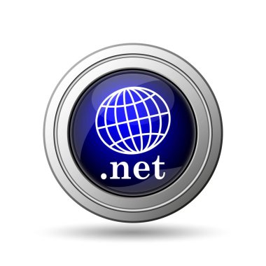 .NET simgesi. Beyaz arka plan üzerinde Internet düğmesi