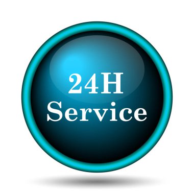 24 saat hizmet simgesi. Beyaz arka plan üzerinde Internet düğmesi