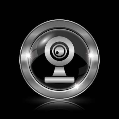 Webcam kutsal kişilerin resmi. Siyah arka plan üzerine Internet düğmesi