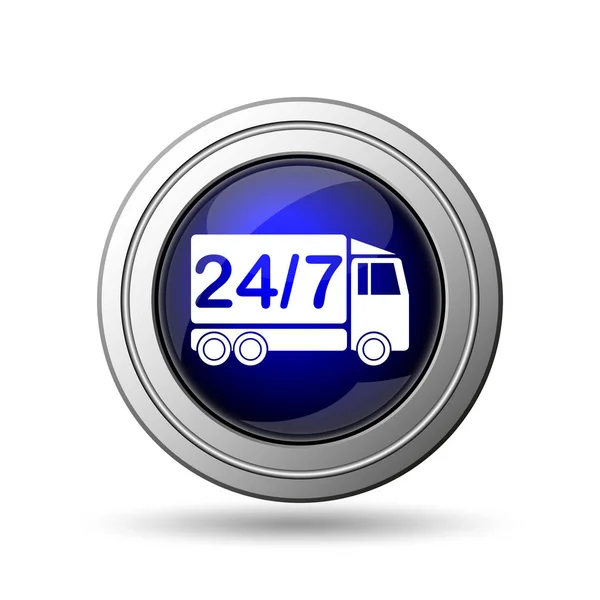 24 7 teslimat kamyonu simgesi — Stok fotoğraf