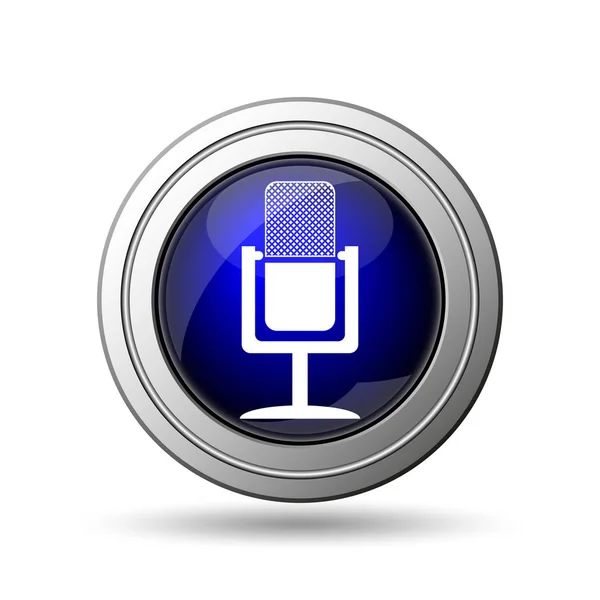 Icône Microphone Bouton Internet Sur Fond Blanc — Photo