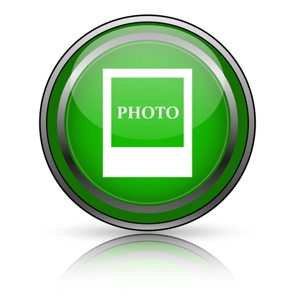 Glanzend Glanzend Pictogram Witte Achtergrond — Stockfoto