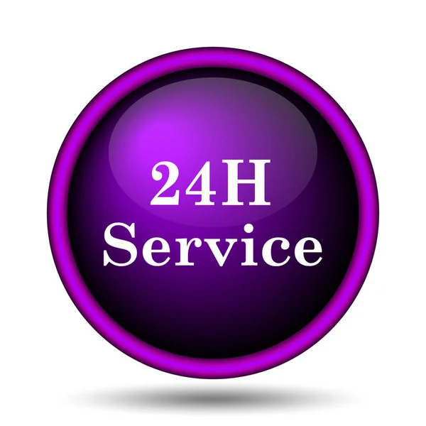 24H Usługi Ikona Przycisk Internet Białym Tle — Zdjęcie stockowe