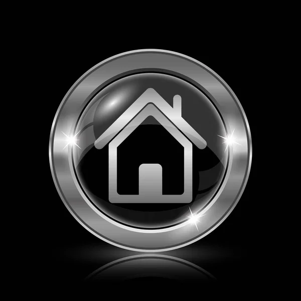 Home icon. Internet button on black background